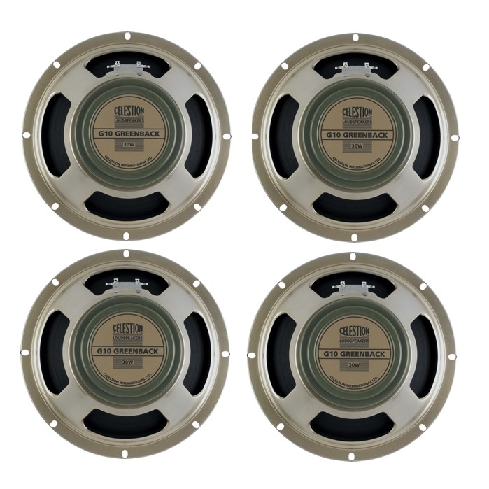 4 x Celestion G10 Greenback 8ohm 10" Speakers - BUNDLE PACK